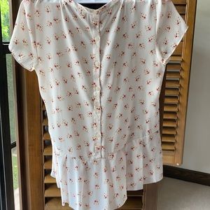 Ann Taylor Loft Floral Peplum style blouse